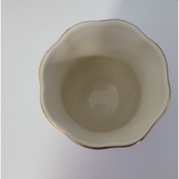 Gold Tumbler, Napoleon Blue, Gold Cream Ceramic Thumbler Cup - Picture 3 of 7